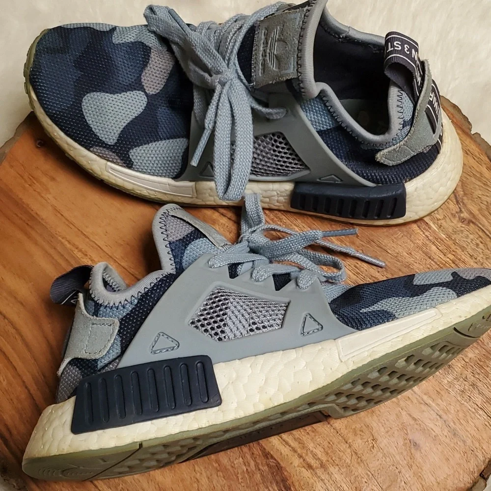 Adidas NMD XR1 Blue Camo Sneakers Size 6